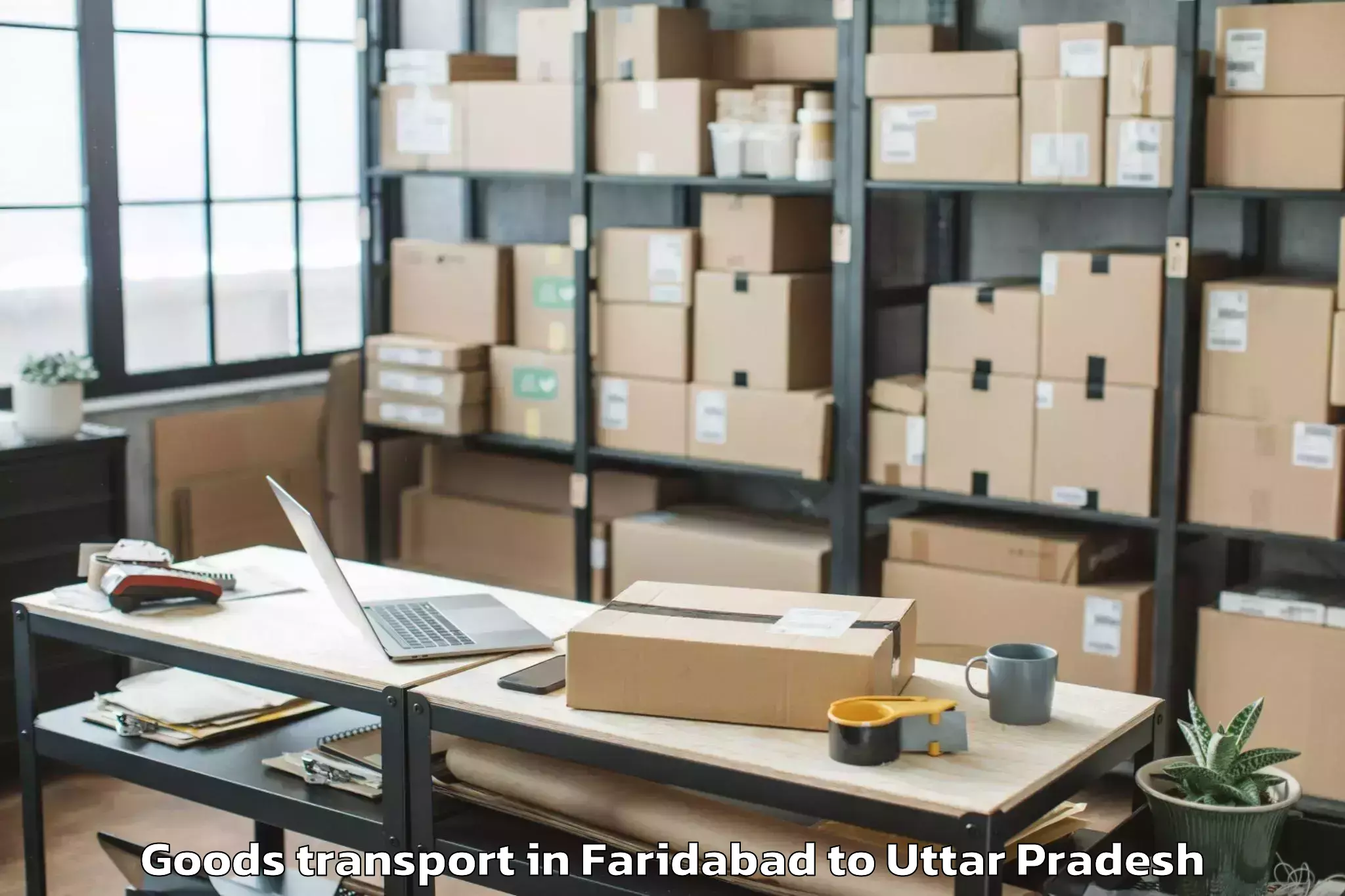 Leading Faridabad to Belthara Road Goods Transport Provider